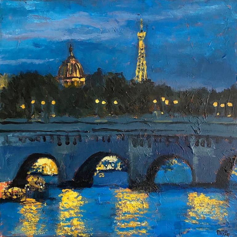 Night in Paris, Acrylic on Canvas