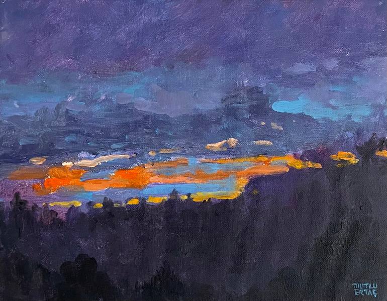 Sunset over Newport Beach, Acrylic on Canvas