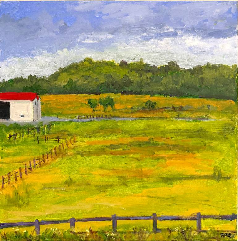 White Barn, Acrylic on Canvas