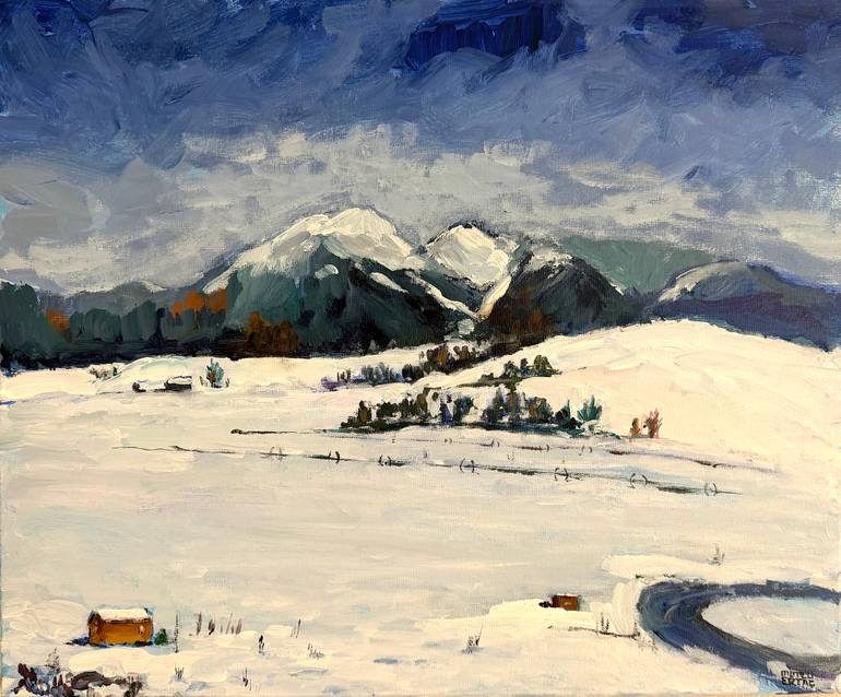First Snow in the Valley, Acrylic on Canvas