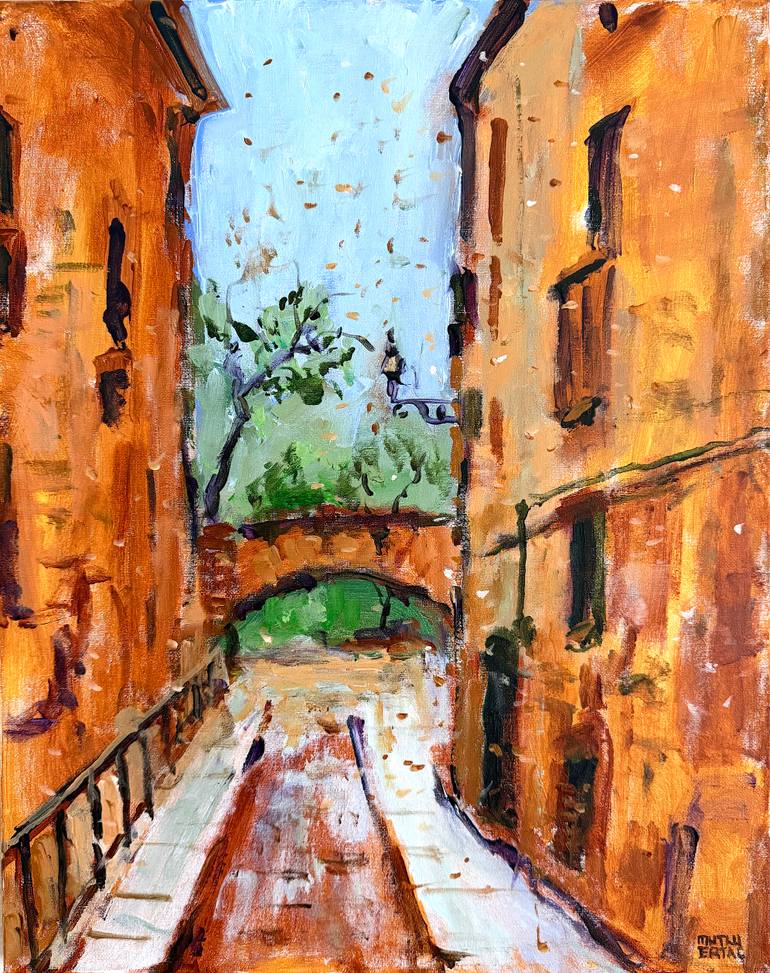 Windy Day in Segovia., Acrylic on Canvas