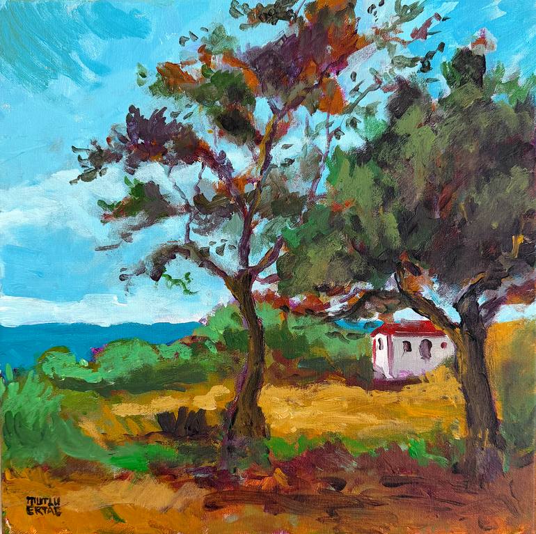 House by the Sea, Acrylic on Canvas