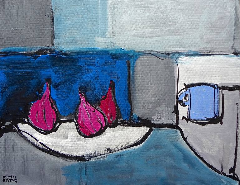 Figs and Cup, Acrylic on Canvas