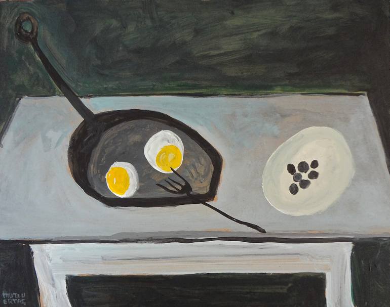 Eggs and Olives, Acrylic and Ink on Other