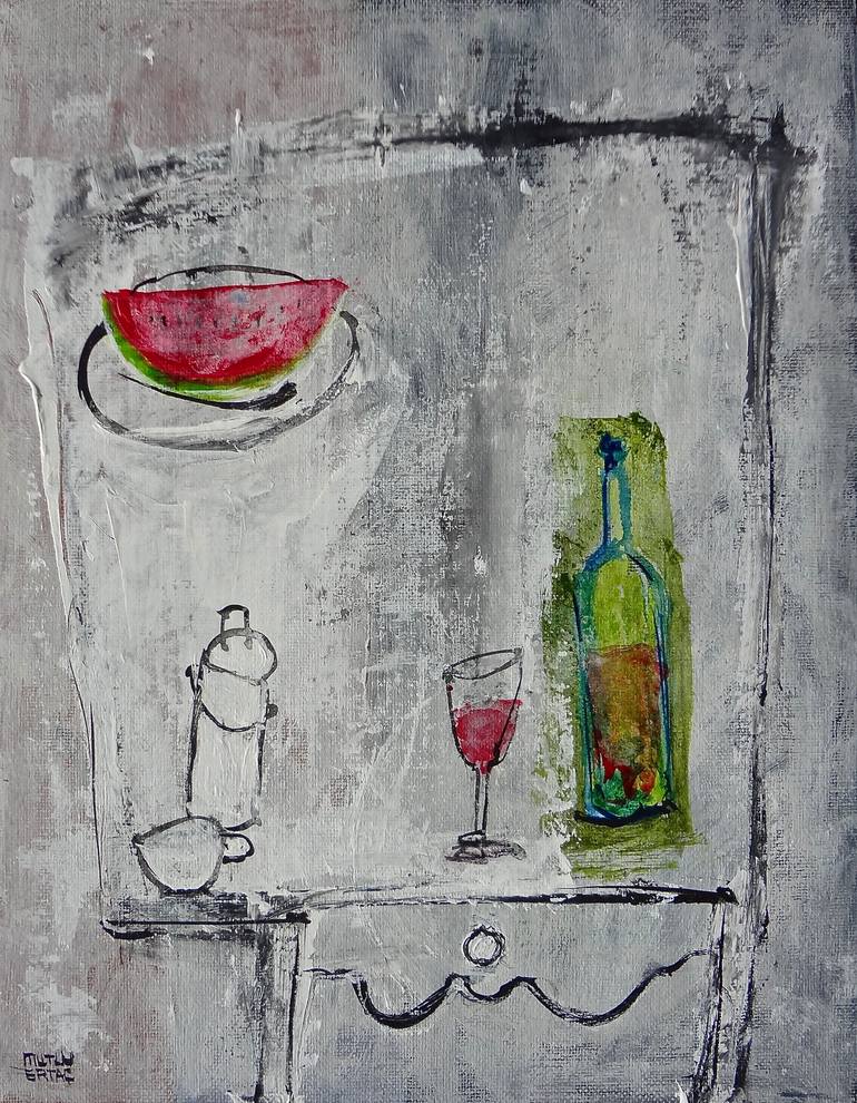 Kitchen Table II, Acrylic and Ink on Canvas