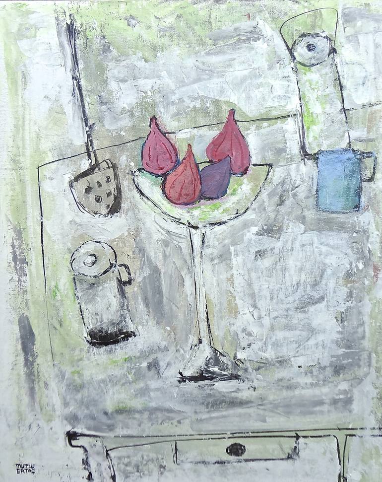 Figs, Acrylic and Ink on Canvas