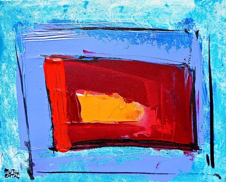 Clear Blue Sky, Acrylic and Ink on Canvas