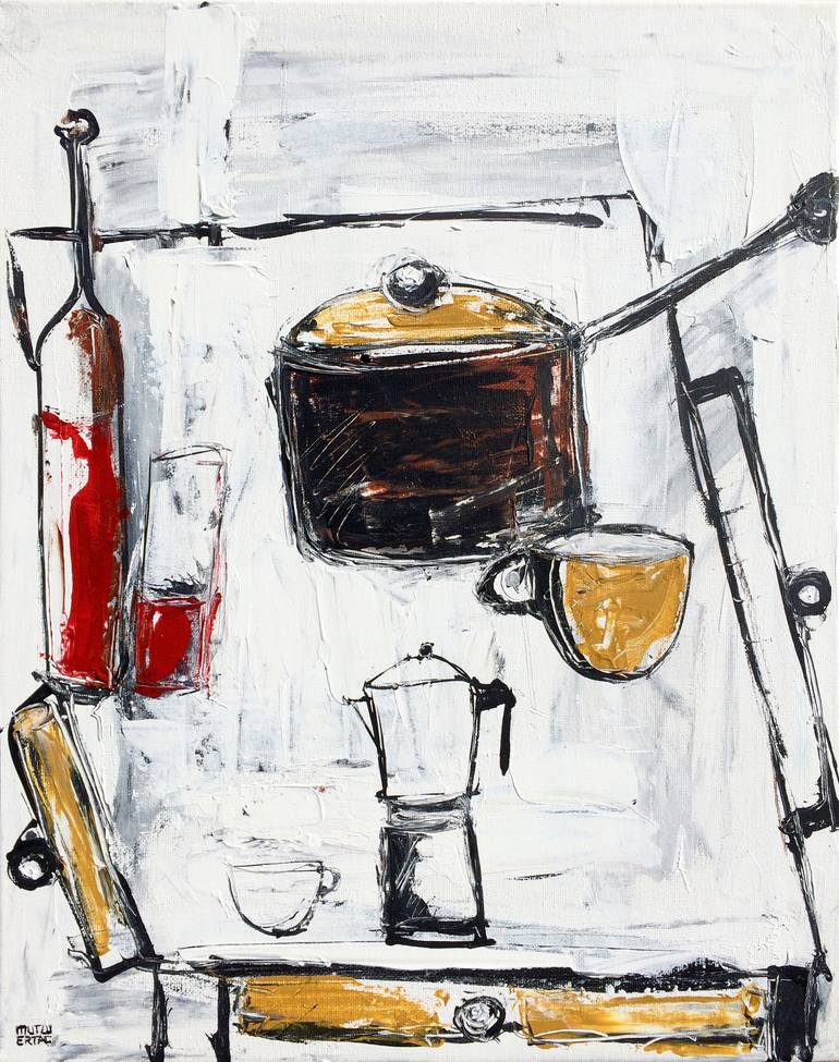 Kitchen Table III, Acrylic and Ink on Canvas