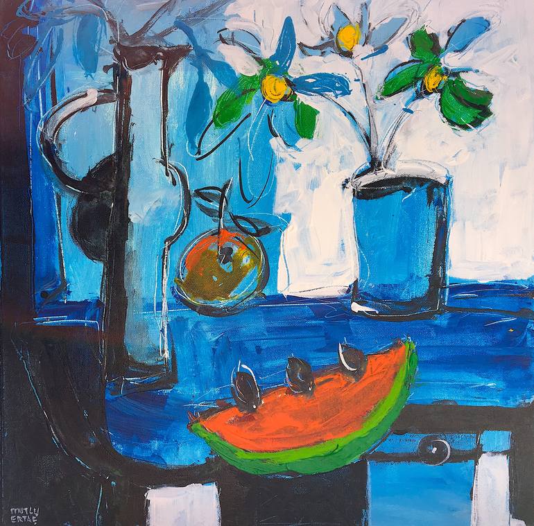 Watermelon II, Acrylic and Ink on Canvas