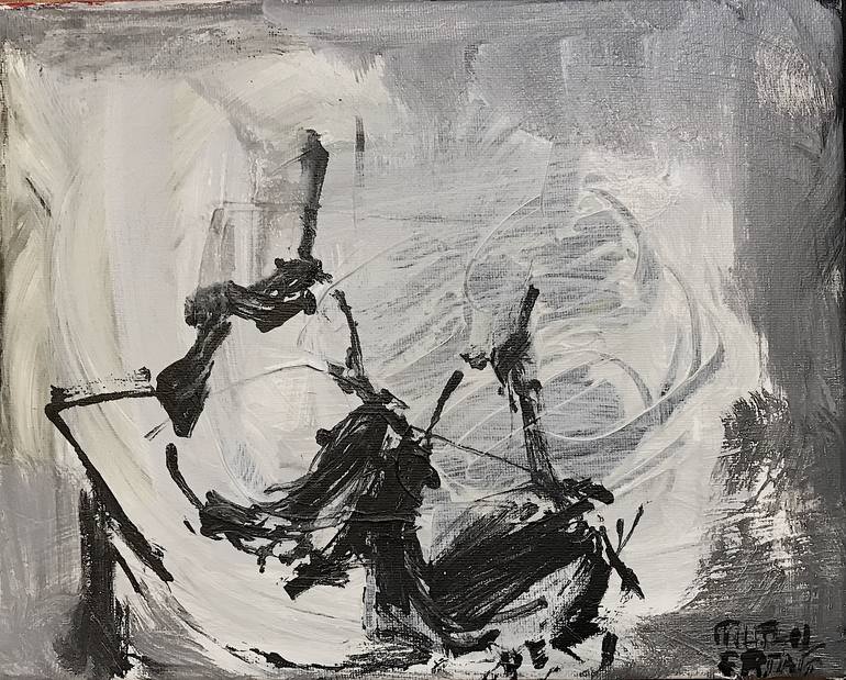 Two Pears, Acrylic and Ink on Canvas