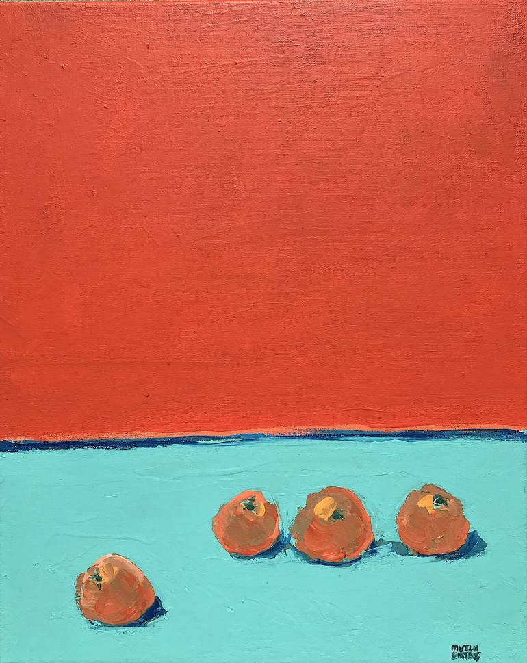 Oranges -Homage to  Staprans., Acrylic and Ink on Canvas