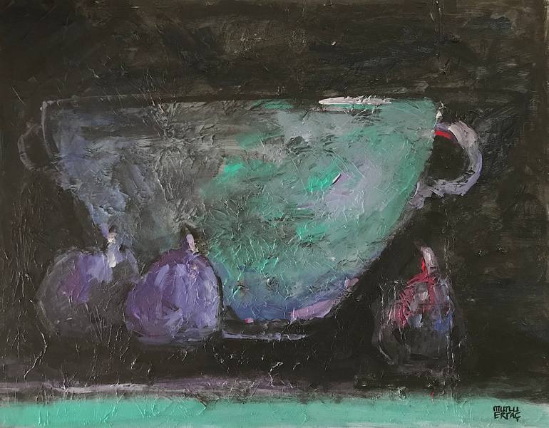 Figs III, Acrylic and Ink on Canvas