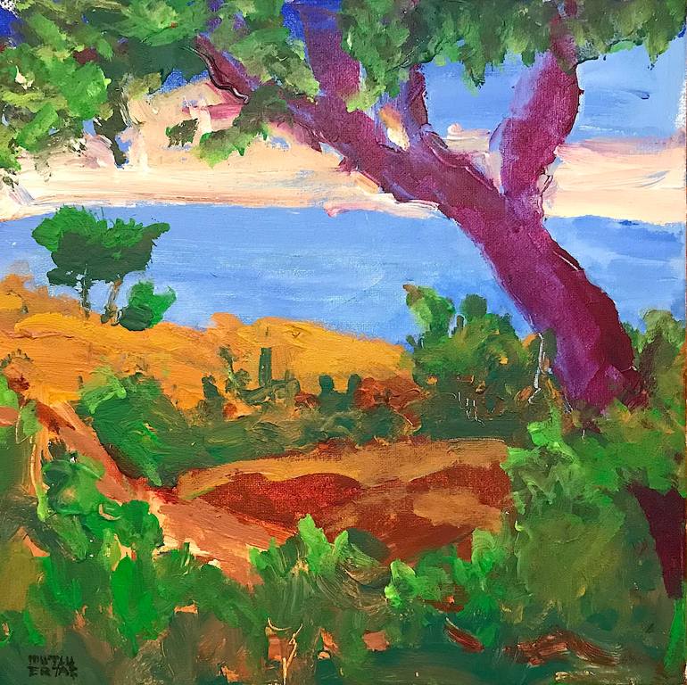 Pismo Beach in the Morning, Acrylic and Ink on Canvas