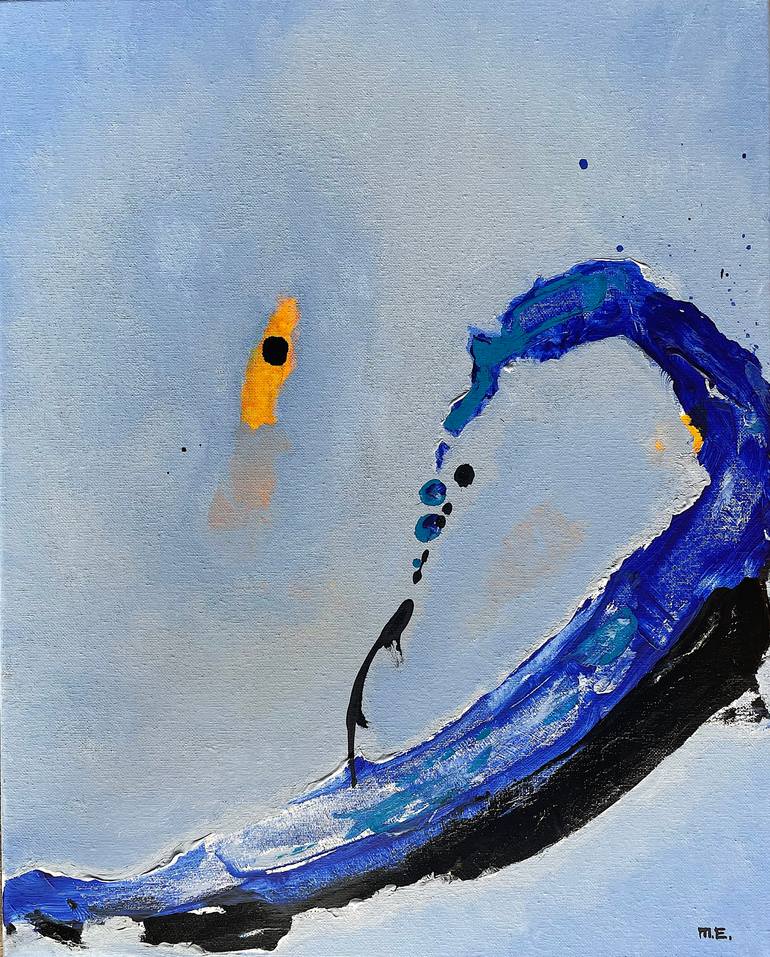 Ocean Series No. 4, Acrylic and Ink on Canvas