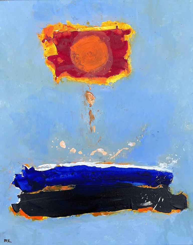 Ocean Series No. 5, Acrylic and Ink on Canvas