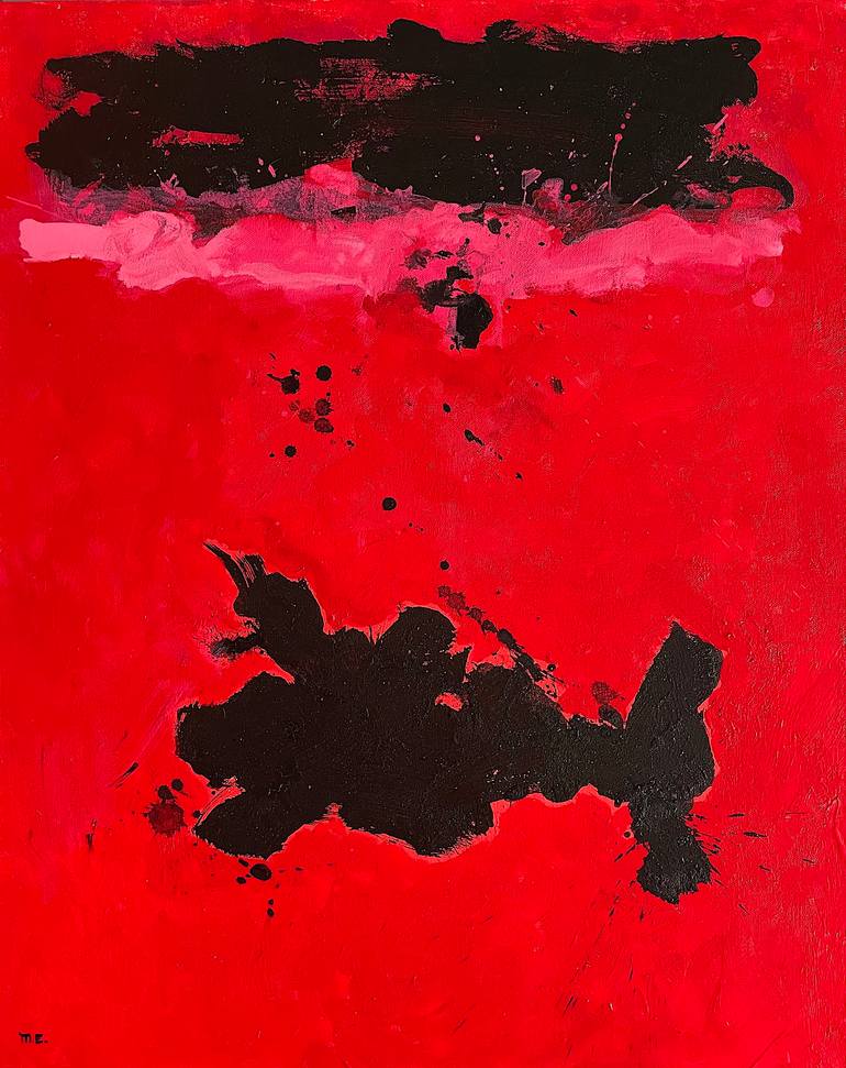 Red Sky Dream, Acrylic and Ink on Canvas