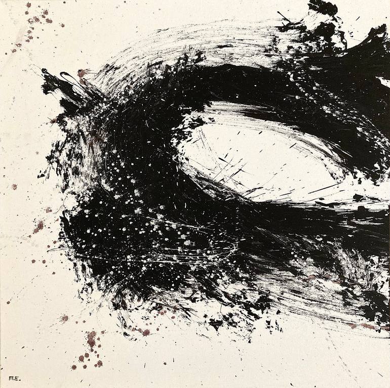 Black on White, Acrylic and Ink on Canvas
