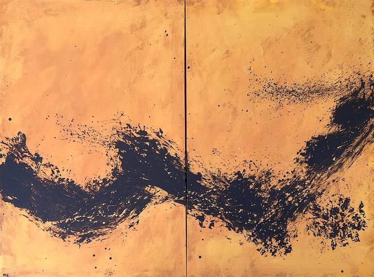 Wave, Acrylic and Ink on Canvas
