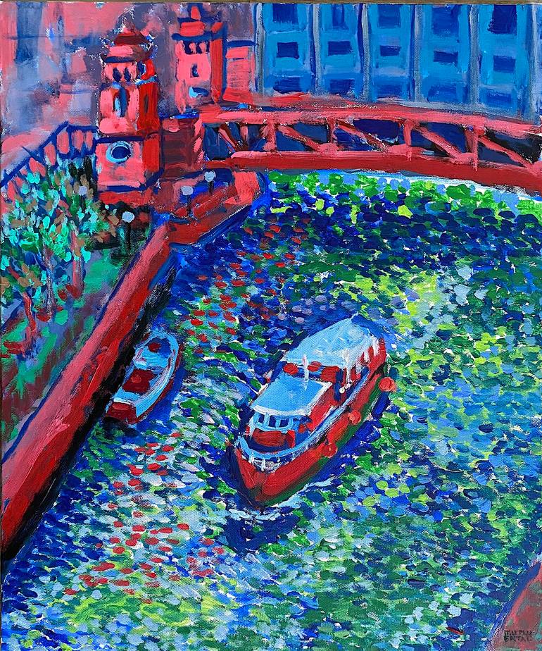 Chicago River, Acrylic on Canvas